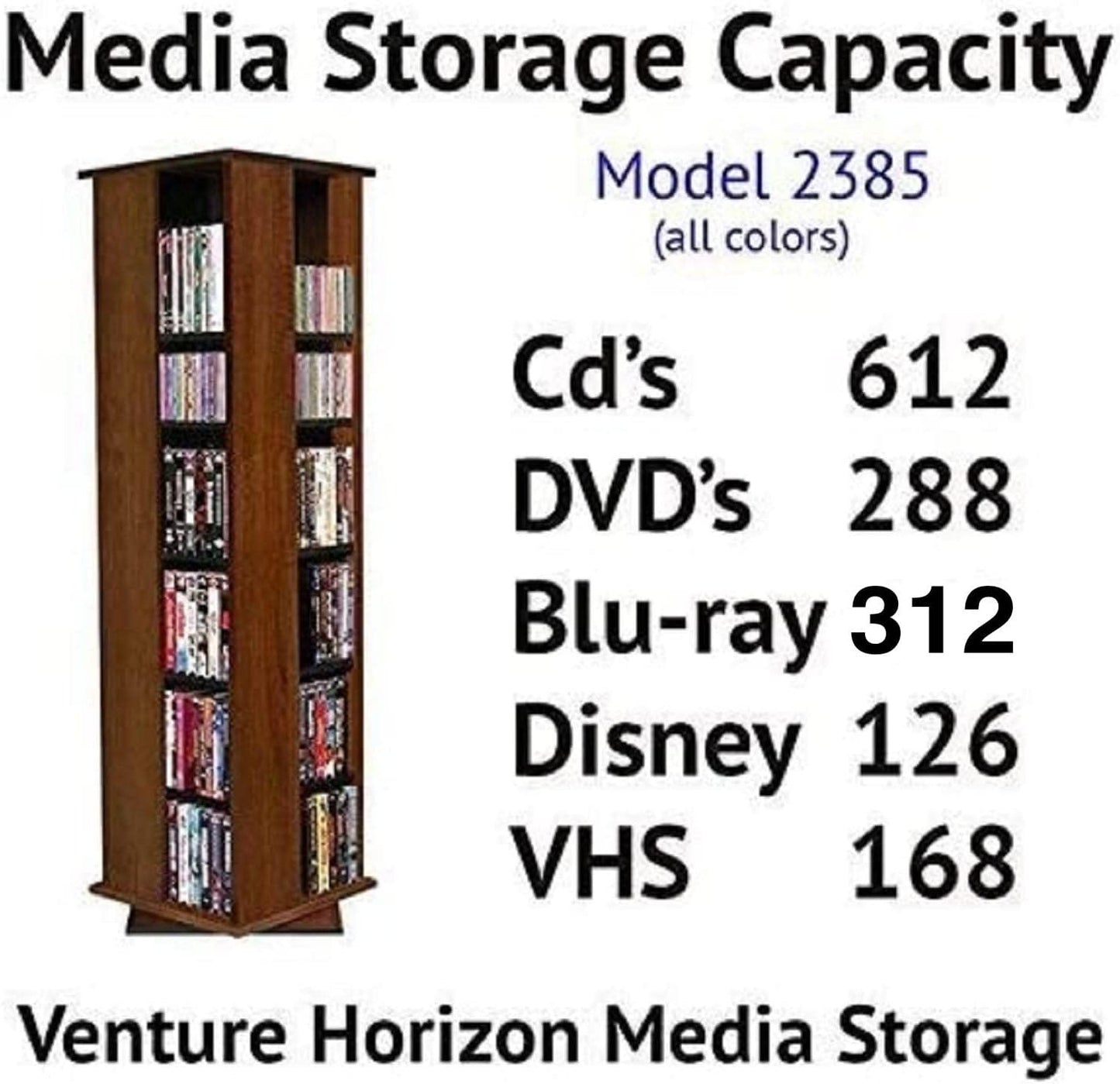 Venture Horizon Revolving Media Tower 600 Oak