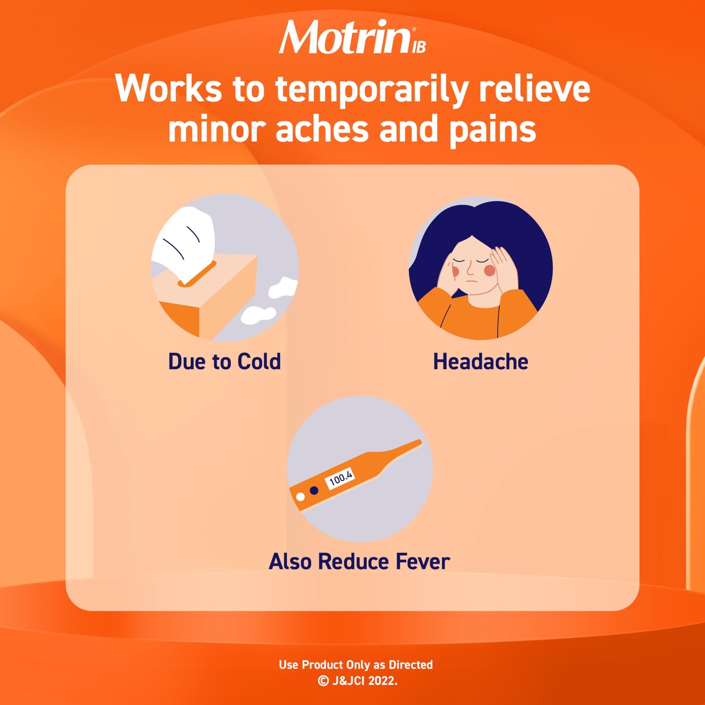 Motrin IB Ibuprofen 200mg Tablets, Ibuprofen Pain & Fever Reliever for Headache, Backache, Muscular Aches, Menstrual Pain & Minor Arthritis Pain, Over-The-Counter NSAID Medicine, 225 ct