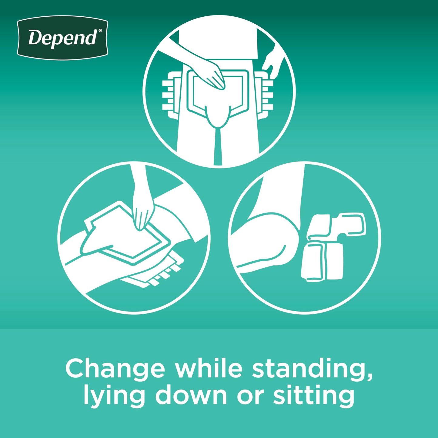 Depend Adult Diapers with Tabs, Incontinence Protection with Tabs, Unisex, Large (35–49" Waist, over 170 lbs), Maximum Absorbency, 48 Count (3 Packs of 16)