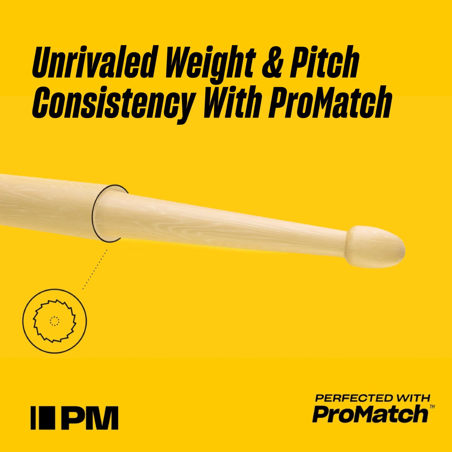 Promark Rebound 5A Firegrain Drumsticks, Lacquer Finished Drum Sticks, R5Afg-4P, Acorn Tip, Hickory Wood - 4 Pairs
