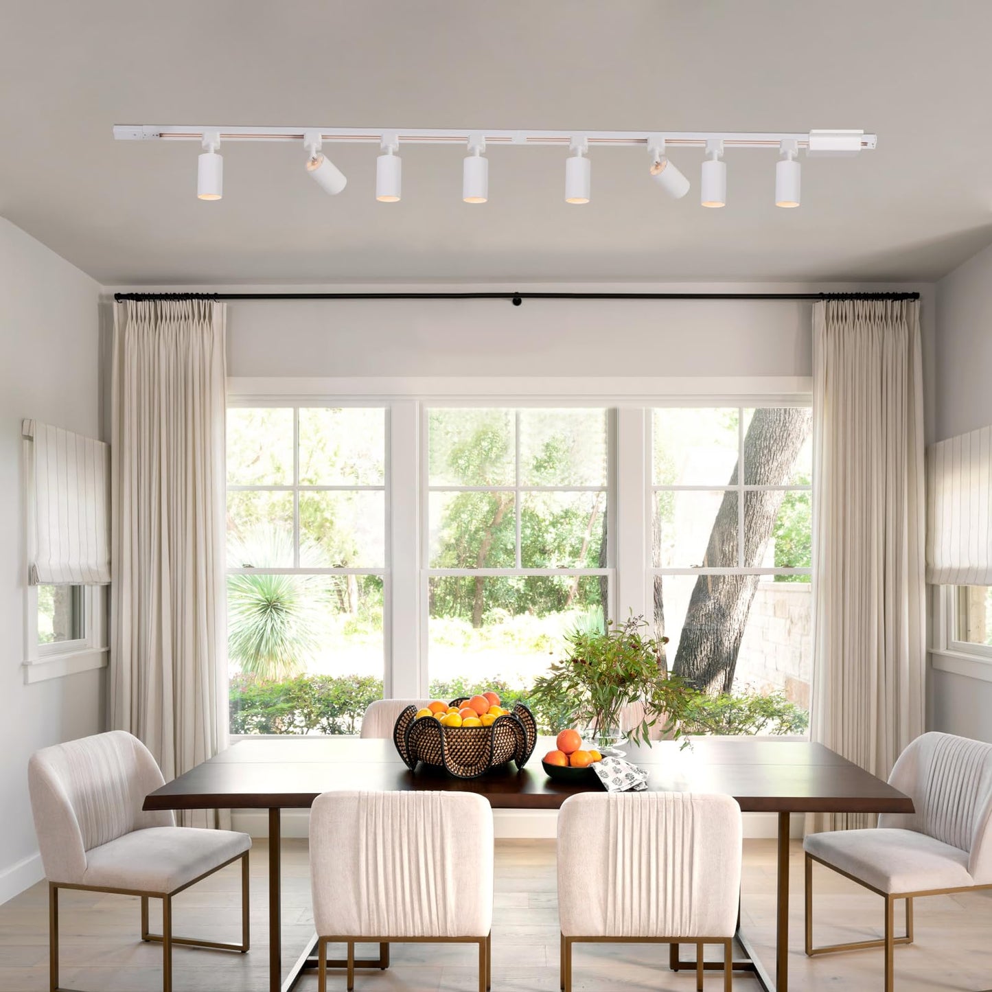 Hiiglxii 8-Light Led Track Lighting Kit With 6.6Ft H Track Lighting Rails & Floating Canopy Connector  Gu10 Track Light Kit  Modern Kitchen Track Lighting Fixtures Ceiling Spot Light  White (No Bulbs)