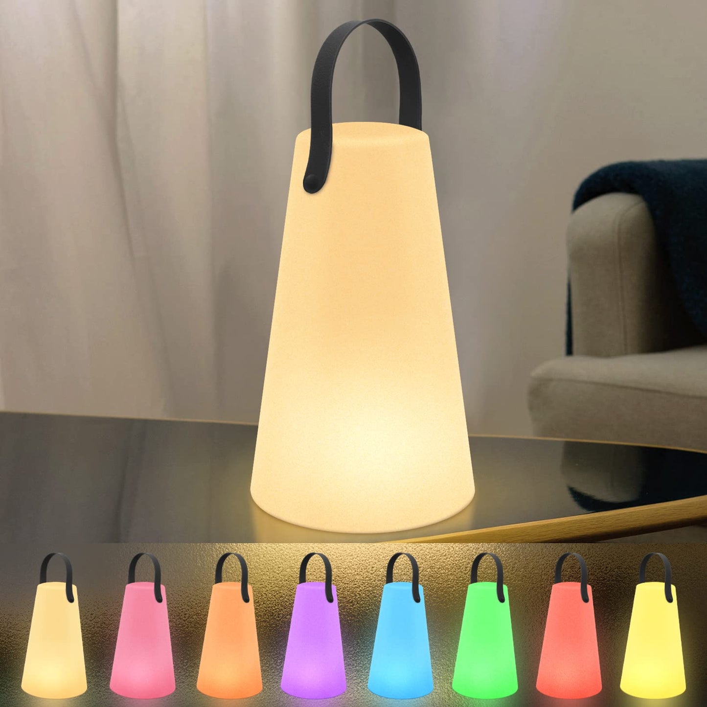 Portable Outdoor Table Lamp  Cordless Rechargeable Outdoor Table Lanterns Rgb Led Lights With Remote  Ip44 Water-Resistant Battery Operated Hanging Lamp For Patio Garden Camping Dining Room