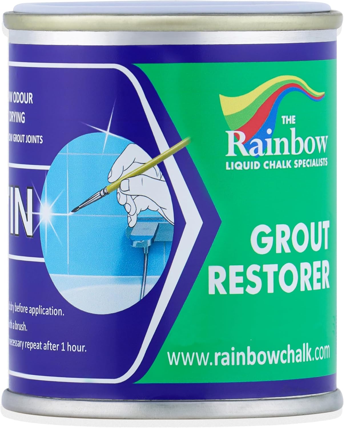 Grout Pen Grout Paint: Waterproof Tile Paint Grout Refresh Restorer for Floor, Kitchen & Bathroom Shower Tiles - Light Grey - Can Size for Larger Projects - 125ml (4.2oz)