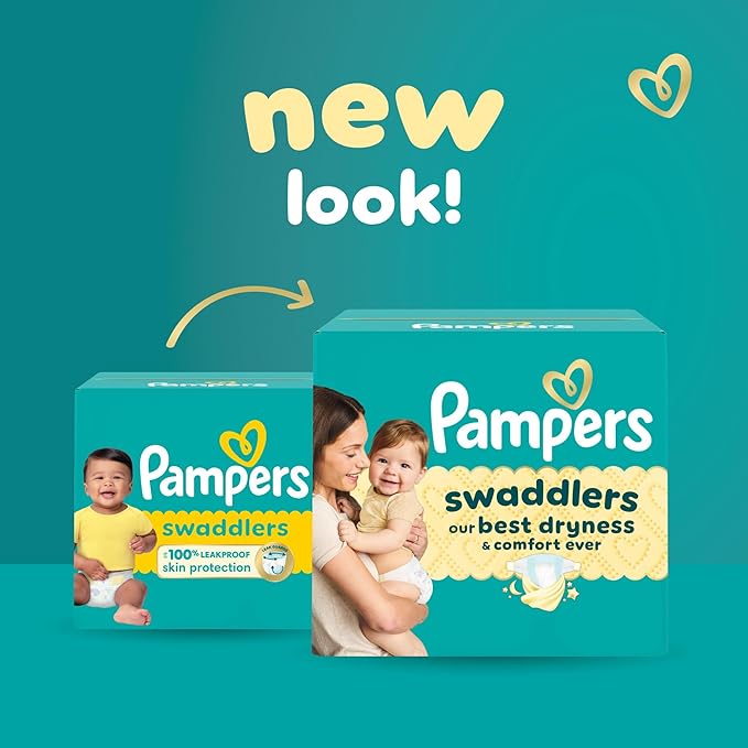Pampers Swaddlers Diapers, Size 0 (up to 10 lbs), 84 Count, Absorbent, Keeps Baby Dry and Comfortable, Skin Safe Disposable Baby Diaper (Packaging May Vary)