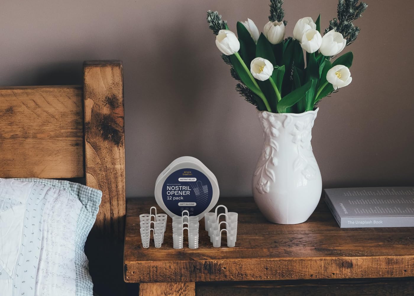 Snore Bastion Nasal Dilators for Sleeping - 12 Nasal Cones for Breathing - Nostril Opener and Soft Silicone Nose Vents for Quiet Nights and Restful Sleep - Sinus Cones