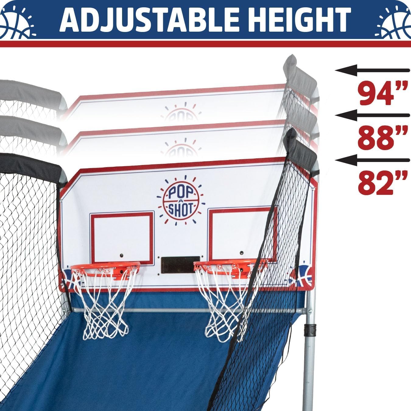 Pop-A-Shot - Home Dual Shot with Atlanta Hawks NBA Graphics l Sensor Scoring l 16 Game Modes l 7 Balls l Foldable Storage l for All NBA Fans