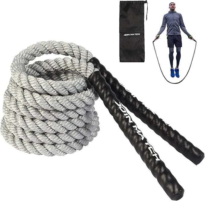 Jump Rope Weight Jump Rope for Fitness, Adult 1.5lb Heavy Exercise Skipping Ropes, Home Gym Workout Equipment Training Se...