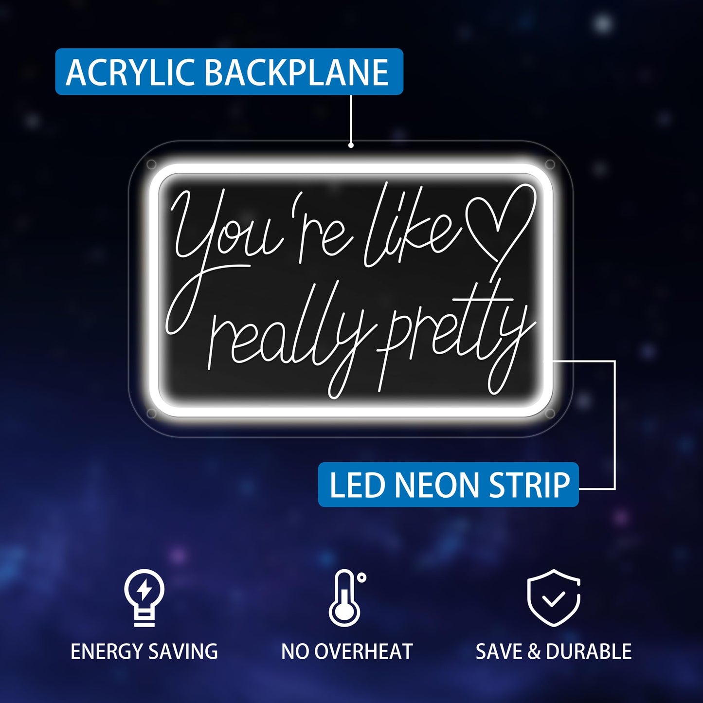 YouRe Like Really Pretty Neon Signs For Wall Decor  Neon Lights Signs For Bedroom Decor Birthday Gift For Teen Girls Led Neon Sign White Neon Sign For Salon  Home  Wedding  Party