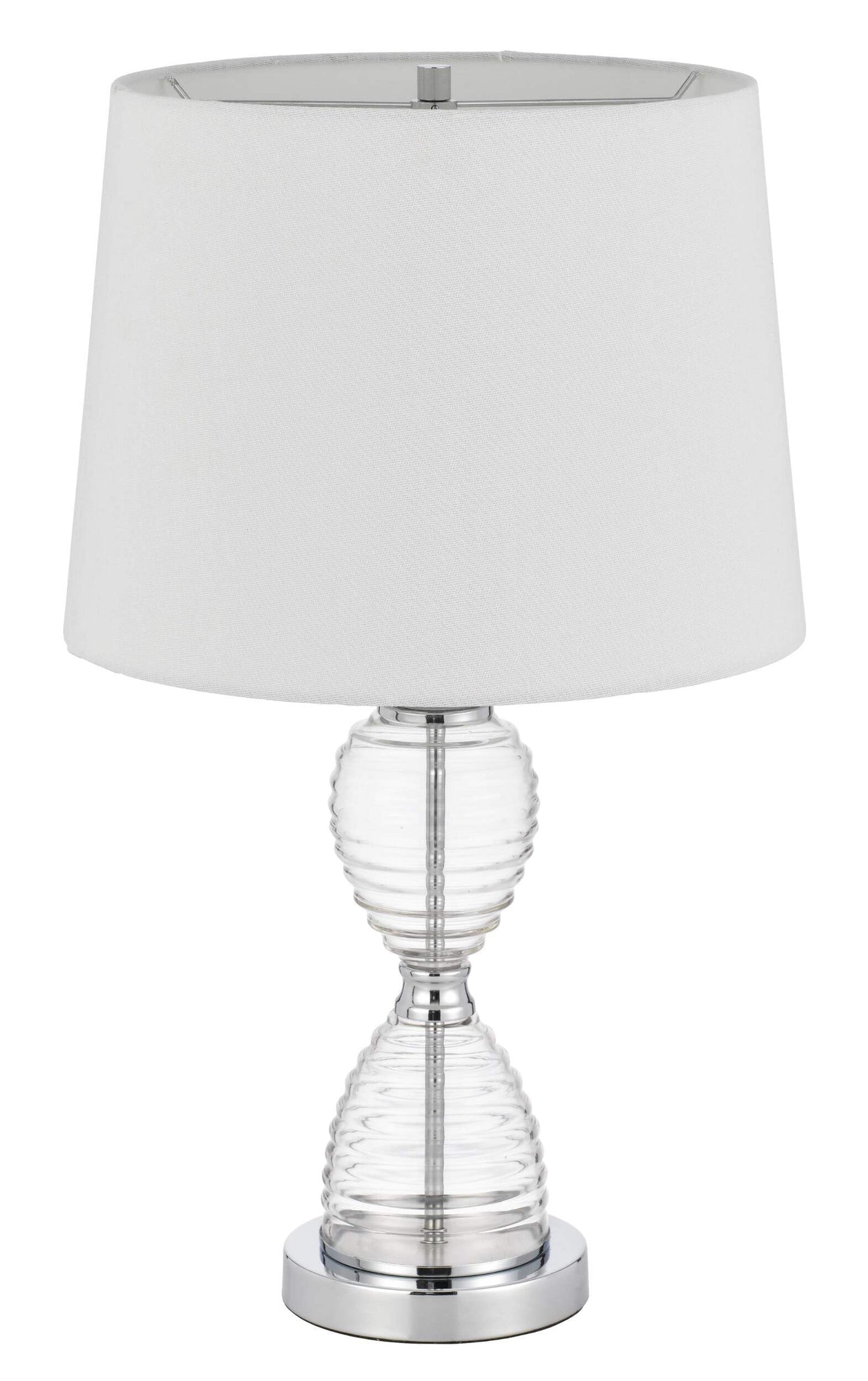 Homeroots 24 In. Metal Table Lamp With Empire Shade - Clear & White, Model 524726