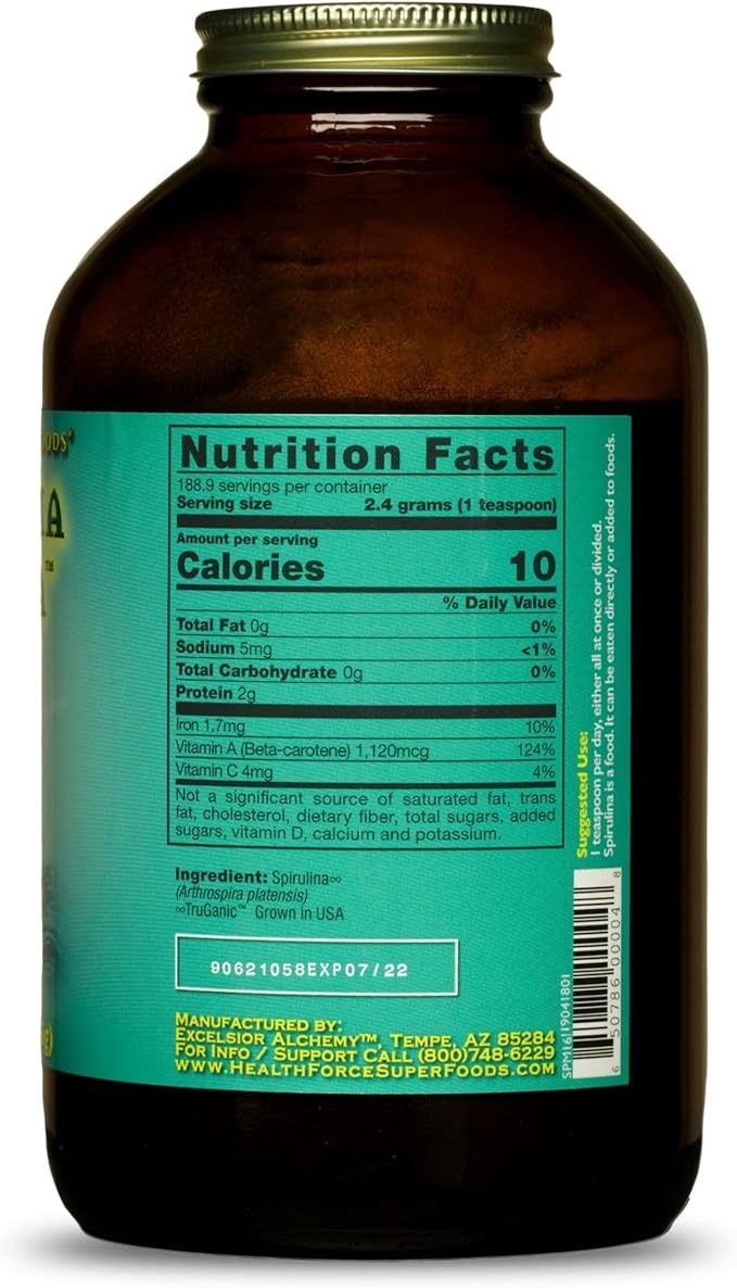 HealthForce SuperFoods Spirulina Manna - Powder - 16 Oz