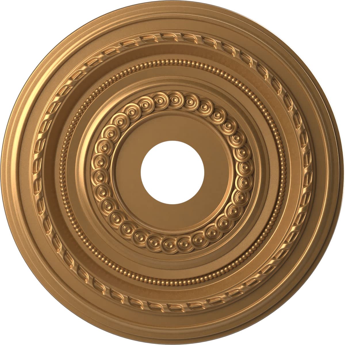 Ekena Millwork Cmp19Cobgl Cole Thermoformed Pvc Ceiling Medallion (Fits Canopies Up To 5 1/8), 19Od X 3 1/2Id X 1P, Bright Coat