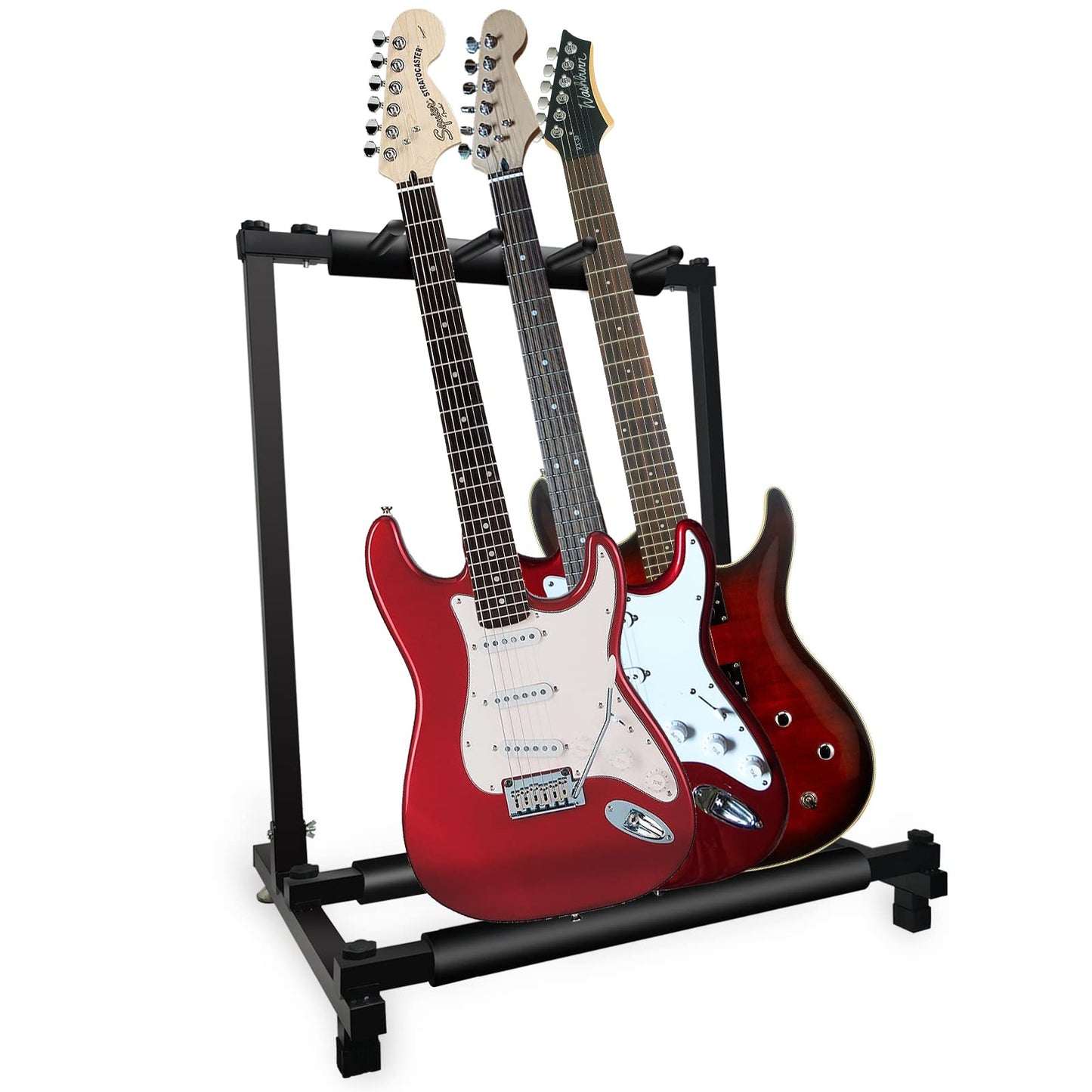 GeeWin Multi Guitar Stand, 3 Guitar Stand Rack, Folding Guitar Stand, Guitar Rack for Multiple Guitars for Acoustic, Electric Gu