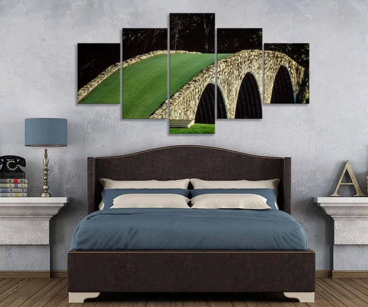 Famous Bridge at Augusta National Golf Course Wall Art for Living Room Bedroom Bathroom Home Decorations Augusta Golf Course Pictures Posters Framed Artwork Ready to Hang(60''W x 32''H)