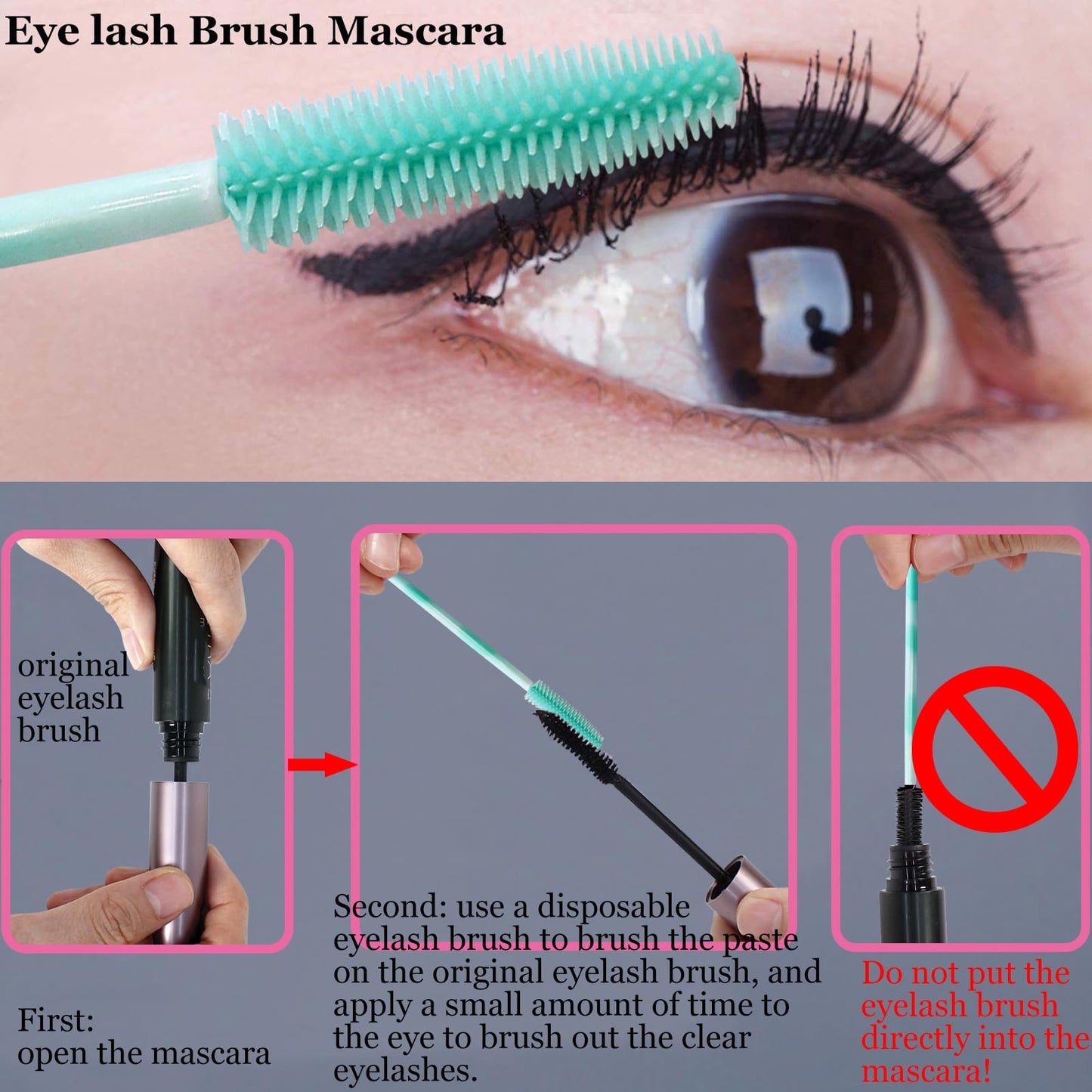 BIHRTC 100PCS Mascara Wands Lip Applicators Liner Brushes Makeup Tools Silicone Disposable Eyebrow Brushes Makeup Brush Eye Lash