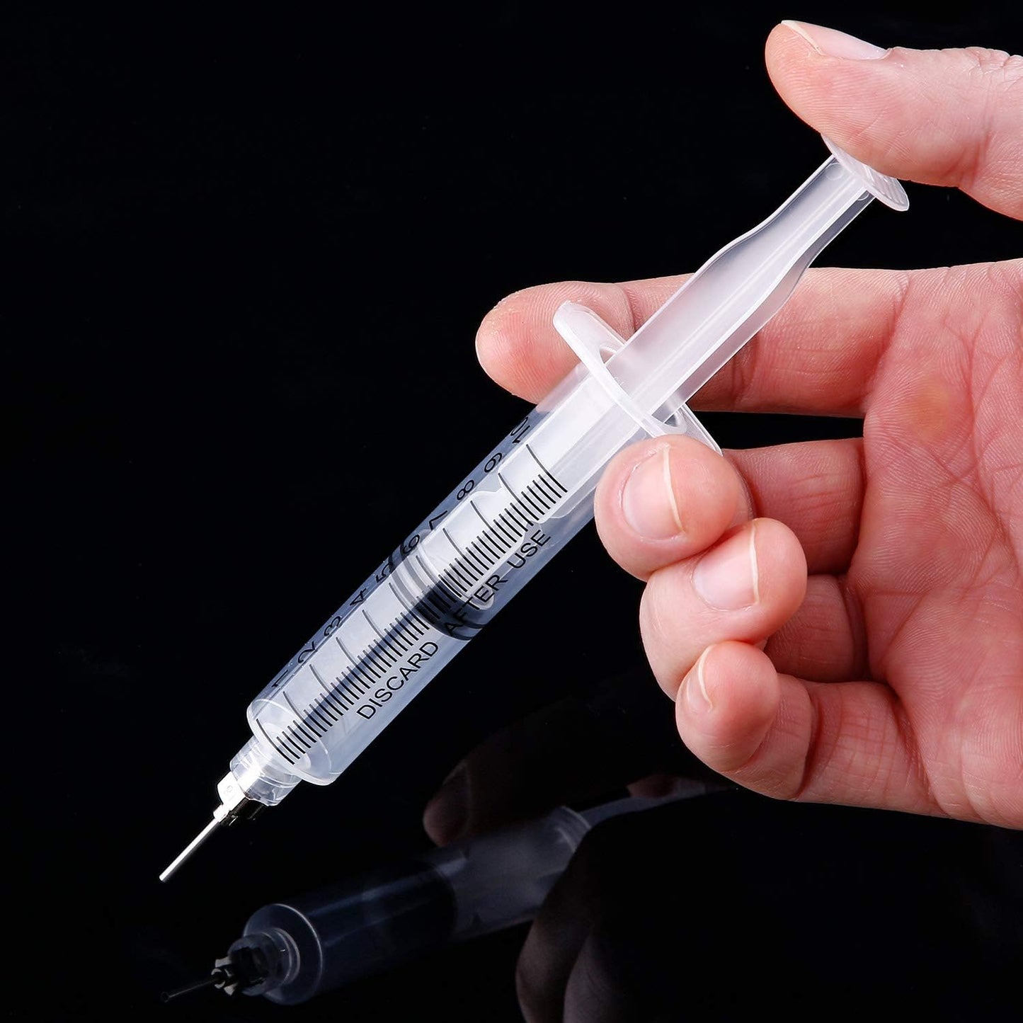 TecUnite 20 Pack Syringe, Plastic Curved Syringes for Epoxy Resin, Craft, Feeding Pets Animals, Oil or Glue Applicator