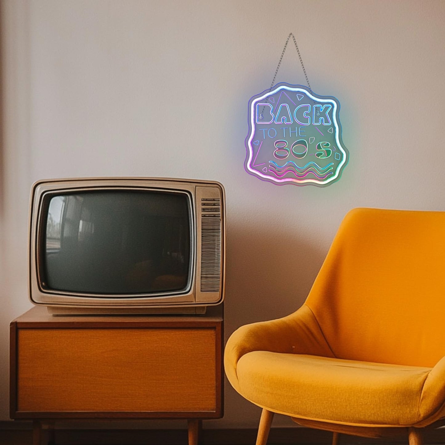 Jurong Back To The 80S Neon Signs For Wall Decor  Rgb Dynamic Dimmable Led Light Up Sign  Usb Powered Neon Sign  For Home  Party  Gift  Office  Bedroom  Retro Lovers