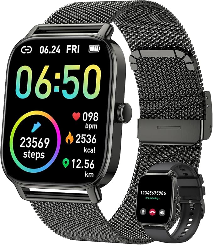 Smart Watch for Men Women Fitness: Running Make Answer Call Digital Mens Watches Waterproof Smartwatch for Android Phone i...