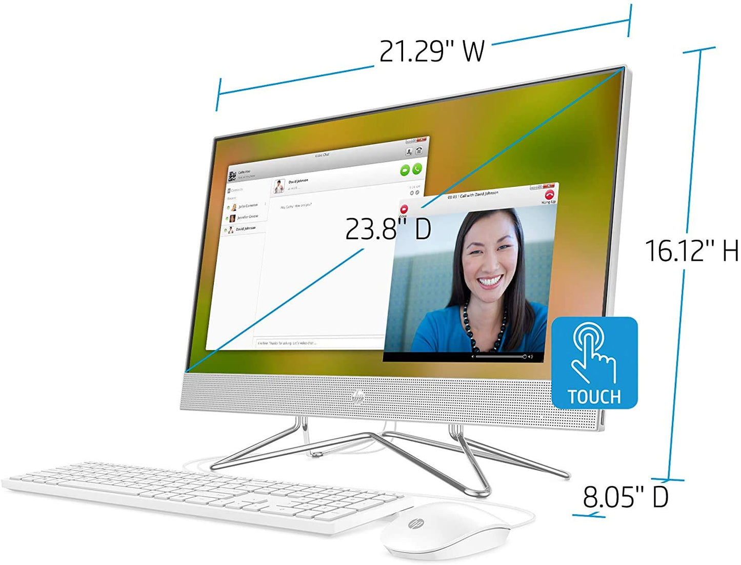 Hp 24-Inch All-In-One Touchscreen Desktop Computer, Amd Ryzen 5 4500U Processor, 12 Gb Ram, 512 Gb Ssd, Windows 10 Home (24-Dp01