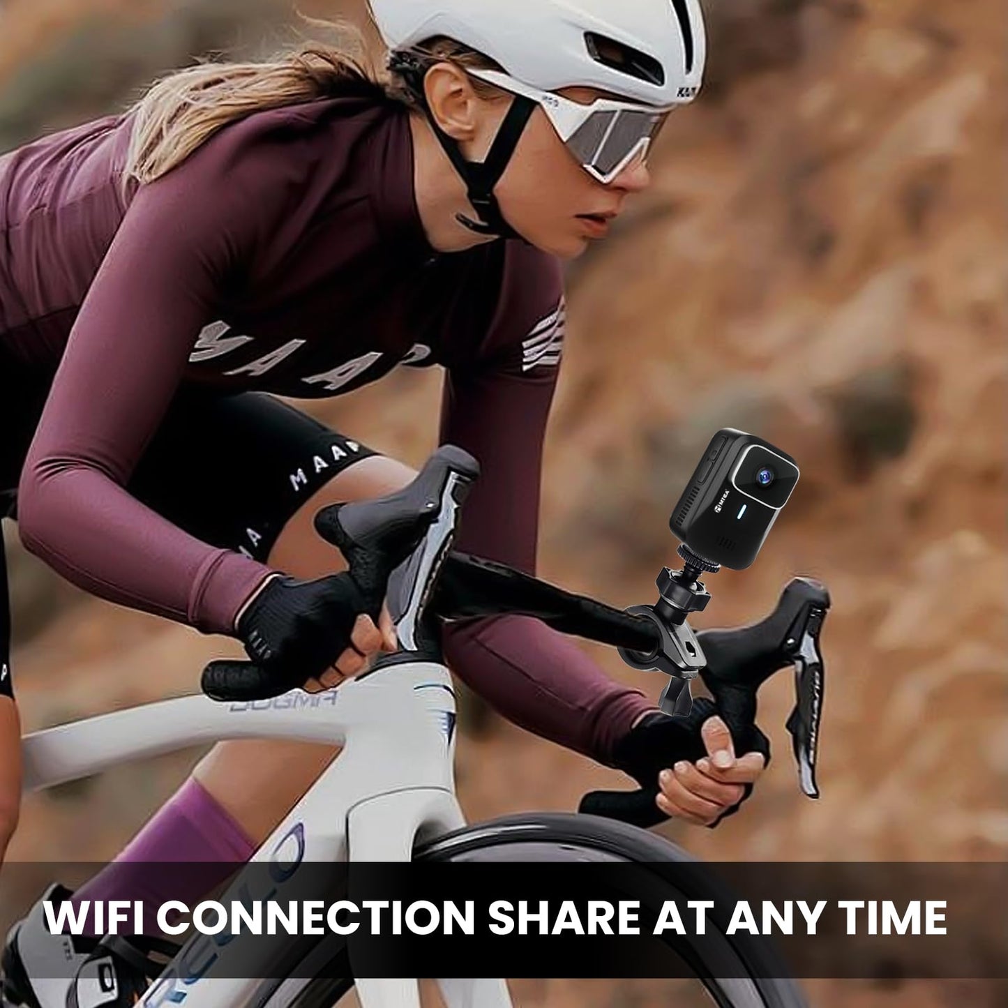 asika 4K Ultra HD Action Camera with Touch Screen-Waterproof Sports Camera,6-Axis Gyro Stabilization,145° Wide-Angle,Loop Recording for Vlogging,Cycling,Motorcycle(Supports Time-Lapse/Pre-Record)
