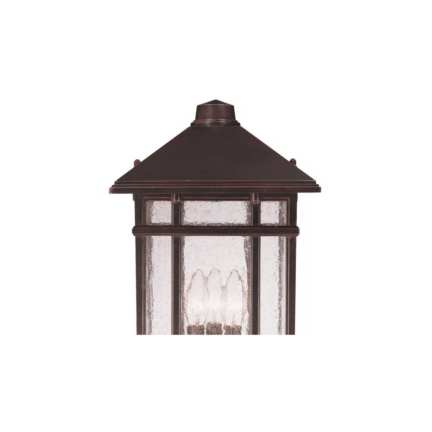 Kathy Ireland Outdoor Post Light, 18 Rubbed Bronze, Frosted Seeded Glass Panels, Model Lp123S-2C-E12, For Porch, Patio, Garden, Driveway