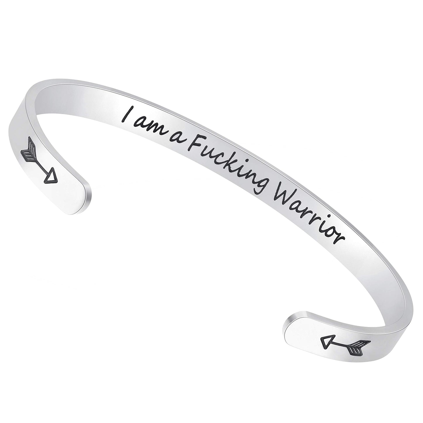Fesciory Inspirational Bracelets for Women,Stainless Steel Engraved Personalized Positive Unique Cuff Relationship College Gradu