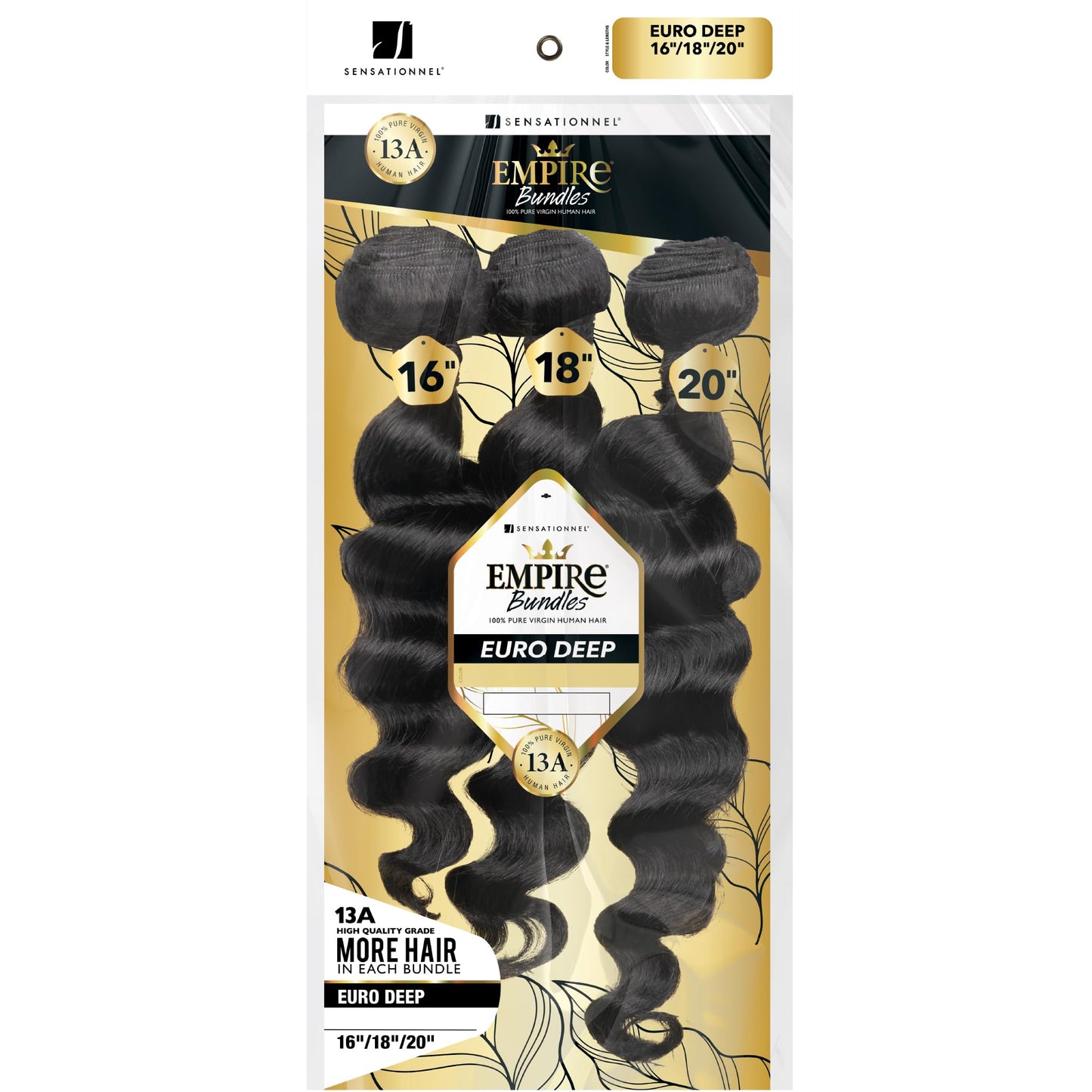 Sensationnel Empire bundles multi - euro deep 10a tangle shed free human hair for weaving and sew in styles (20 22 24 inch, NATU