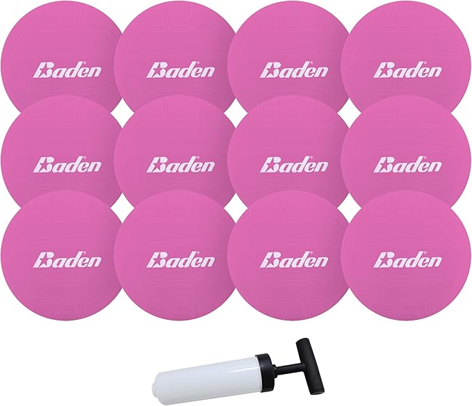 Baden 4 inch Mini Volleyball 12-Pack with Pump for Team Gift, Award, and Pool Friendly