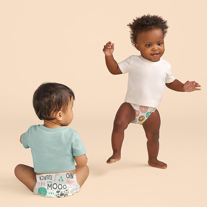 The Honest Company Clean Conscious Diapers for Sensitive Skin, Up to 100% Leakproof Hypoallergenic Fragrance-Free Baby Diapers, Gender Neutral Prints, Super Club Box, Size 3 (16–28 lbs), 120 Count