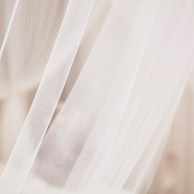 Mengersi Bed Canopy Mosquito Net for Bed,Canopy Bed Curtains Elegant Bed Drapes Screen Netting Canopy Curtains Bedroom Decor (White, Twin/Twin XL)