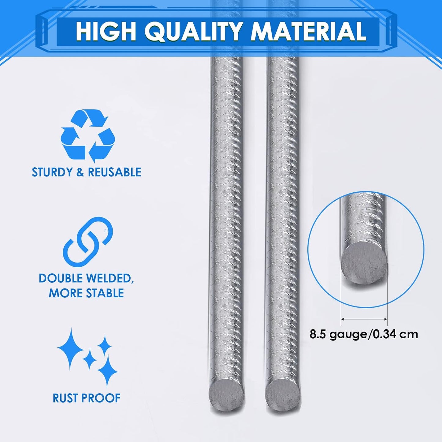 30 Pcs H Stakes for Yard Signs 16.5'' x 7'' Heavy Duty Metal H Frame Wire Stakes Weatherproof Metal Holder for 4mm 5mm Corrugated Signs Guidepost Yard Halloween Decoration