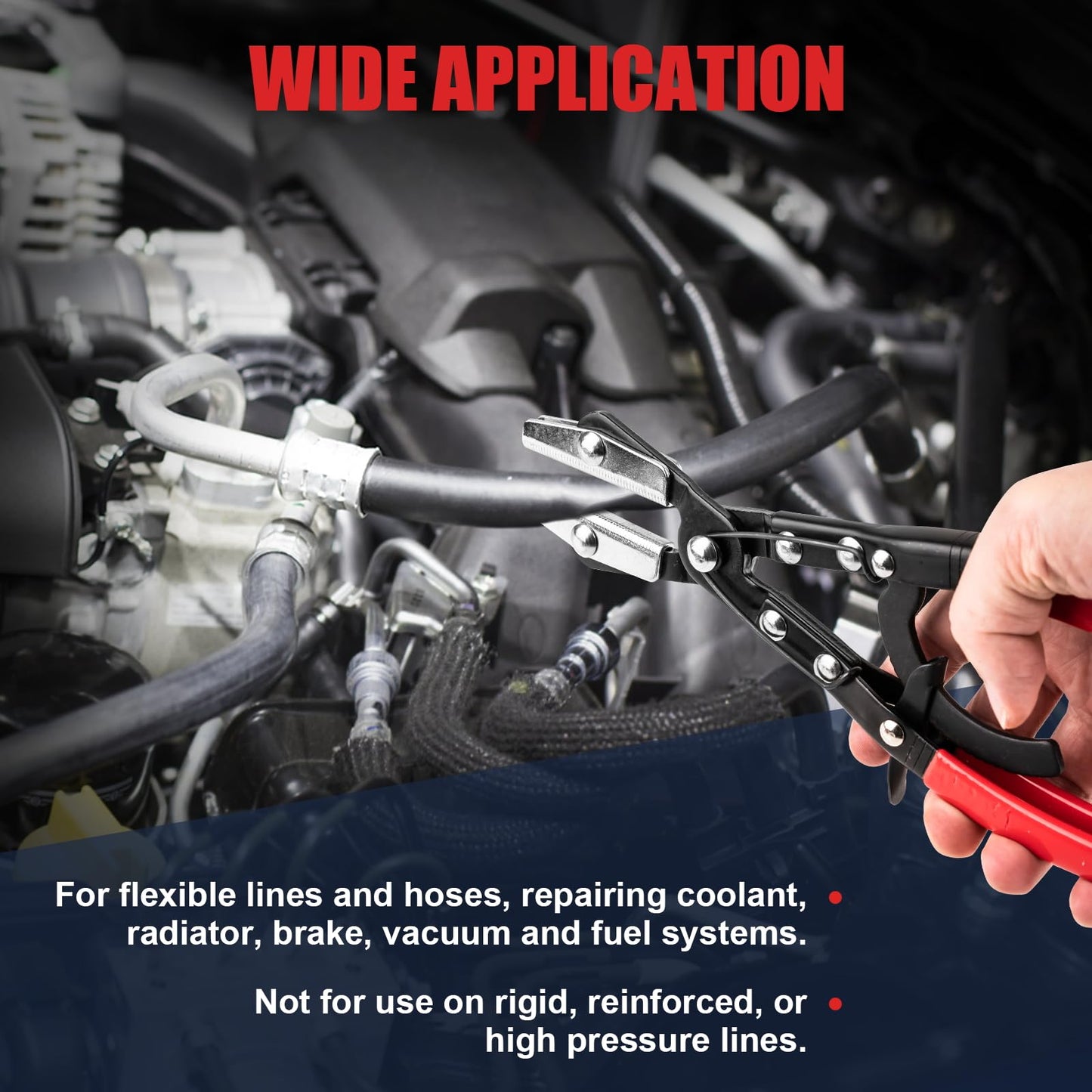 3PCS Ratchet Hose Pinch Off Pliers, Upgrade Hose Pinch Pliers Automotive, 8 in, 10", 12inch Locking Fuel Line for Radiator, Heater, Coolant, Fuel Pinch, Flexible Hose