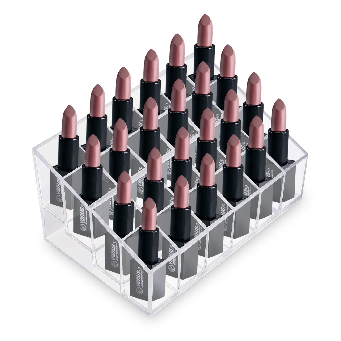 Super Z Outlet Transparent Cosmetic Makeup Organizer for Lipstick, Brushes, Bottles, and More. Clear Case Display Rack Holder