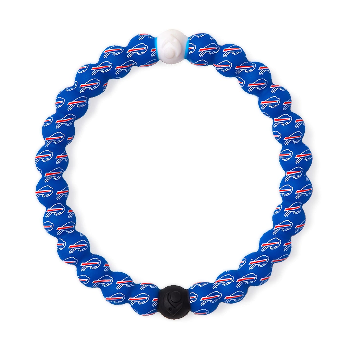 Lokai Silicone Beaded Bracelet for Men & Women, NFL Football Collection - Buffalo Bills, Logo, Extra Large - Silicone Jewelry Fa
