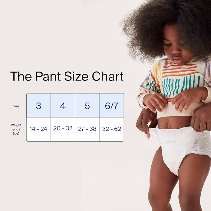 Coterie The Pant, Size 3, Pull Up Style Diapers for Sensitive Skin, Hypoallergenic, Super Absorbent Overnight Leak Protection, 12/24 M (14-24 lbs) 144 Count