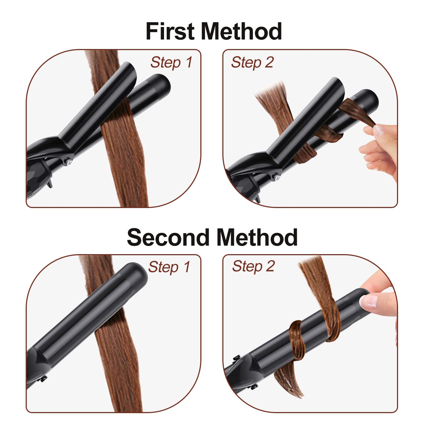 LURA 1 Inch Curling Iron with Ceramic Tourmaline Barrel, Dual Voltage Hair Curler with 2 Heat Settings (320?-410?), Curling Wand