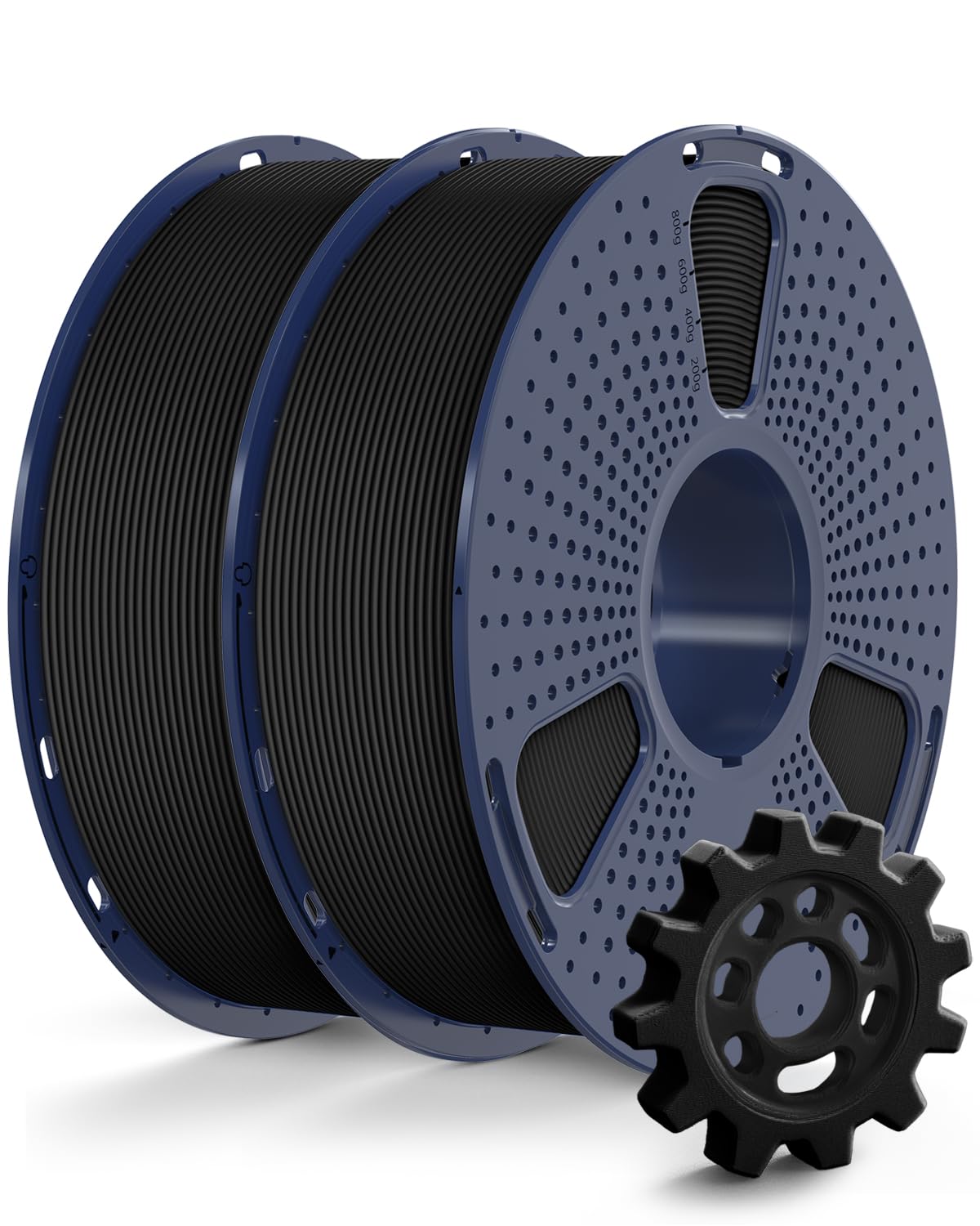 SUNLU High Speed PETG Filament 1.75mm Bundle, Less Stringing PETG 3D Printer Filament, 2kg in Total, 1kg per Spool, 2 Pack, Blac