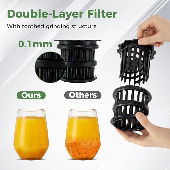 ARLIME Cold Press Juicer, Slow Masticating Juicer w/ 5.3 Inch Large Feed Chute, Juice Extractor w/Reverse Button & Cleaning Brush, Easy to Clean, Juicer Machine for Whole Vegetables & Fruits