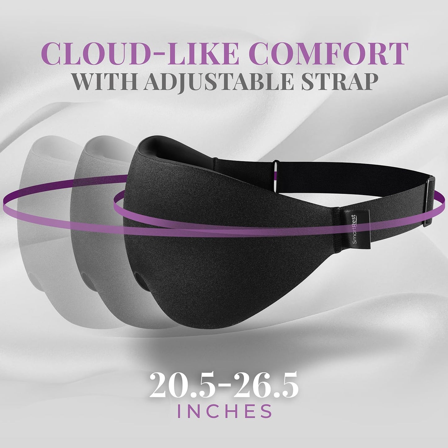 SmartRest Sleep Mask [2 Pack] - Eye Mask for Sleeping - Ultra Lightweight for Side Sleepers, Contoured, 100% Blackout Sleeping Masks for Women and Men, Blindfold and Eye Covers - S1 Black