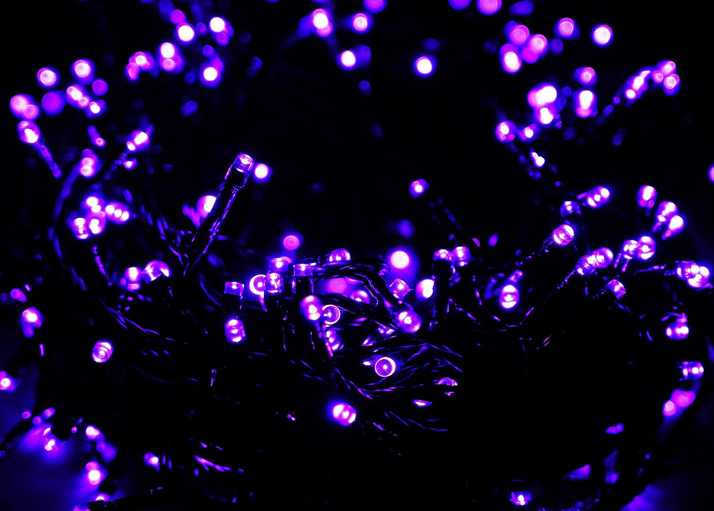 kemooie 300 LED Purple Fairy Lights, 99FT Connectable, 8 Lighting Modes, Waterproof, Halloween Christmas Party Decorations