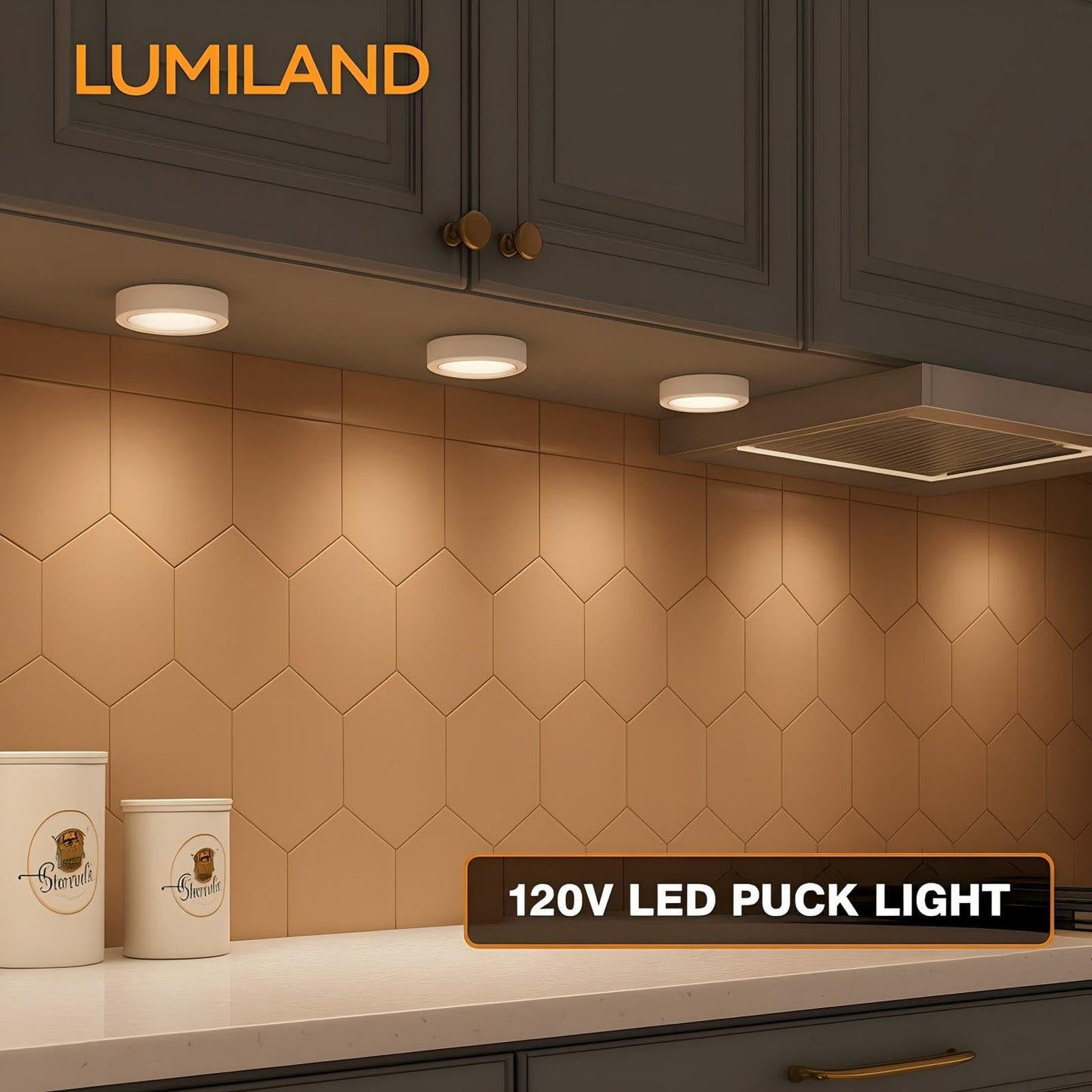 Lumiland Wired Led Puck Lights (2.7Wx5) Plug-In Lighting Natural White (4000K)  Led Cabinet Light For Kitchen Can Be Surface Mount Or Recess Mount  White
