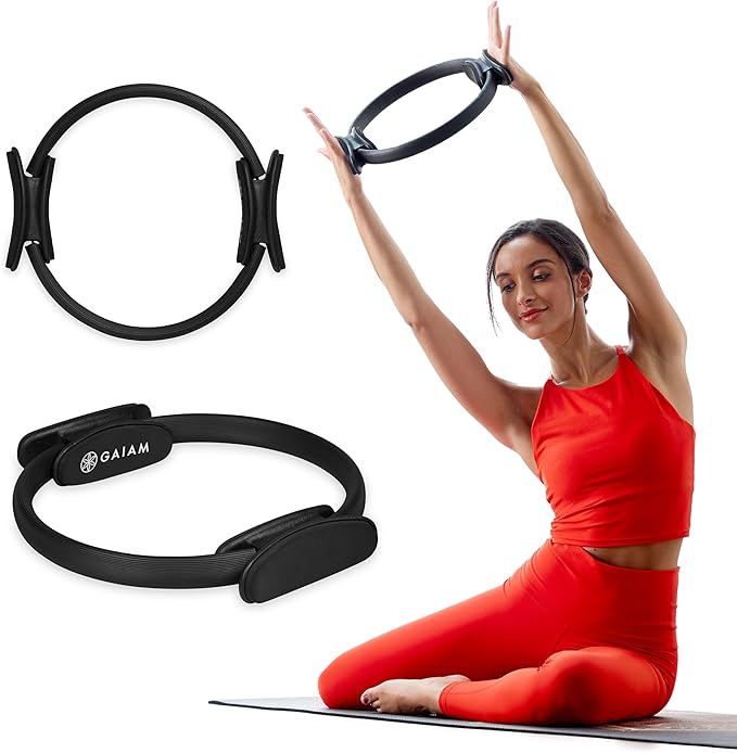 Gaiam Pilates Ring Fitness Circle - Lightweight & Durable Foam Padded Handles, Flexible Resistance Exercise Equipment for ...