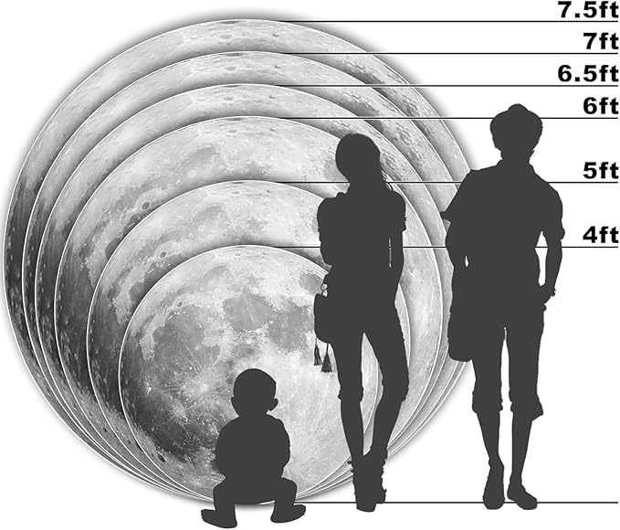 AOFOTO Lunar Surface Round Backdrop Outer Space Moon Happy Birthday Circle Background Cover Boy Girl 1st Birthday Party Children Kids Shoots Studio Props Network Celebrity Live Background 5x5ft