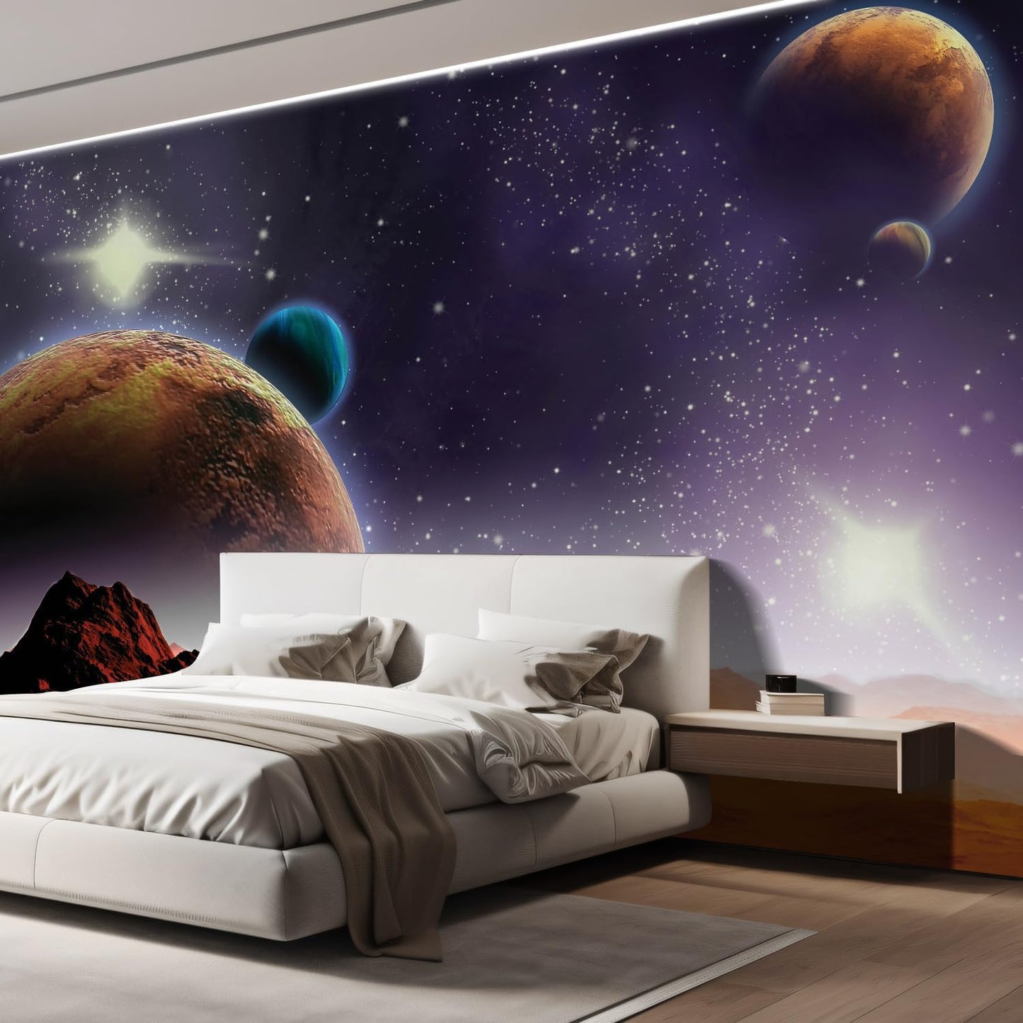 wall26 Wall Sticker/Wall Mural Peering into a Vibrantly Colored Space, Not Peel and Stick, Non-Woven Wallpaper Decorative for Bedroom, Living Room, Office - 132x192 inches