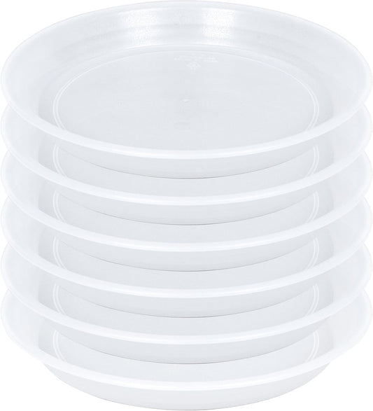 6 Pack Clear Plant Saucer Drip Tray 11 12 inch, Pot Base for Plants Indoor, Plastic Flower Planter Saucers and Drip Trays for, Heavy Durable Plant Plate Water Catcher (12", Clear)
