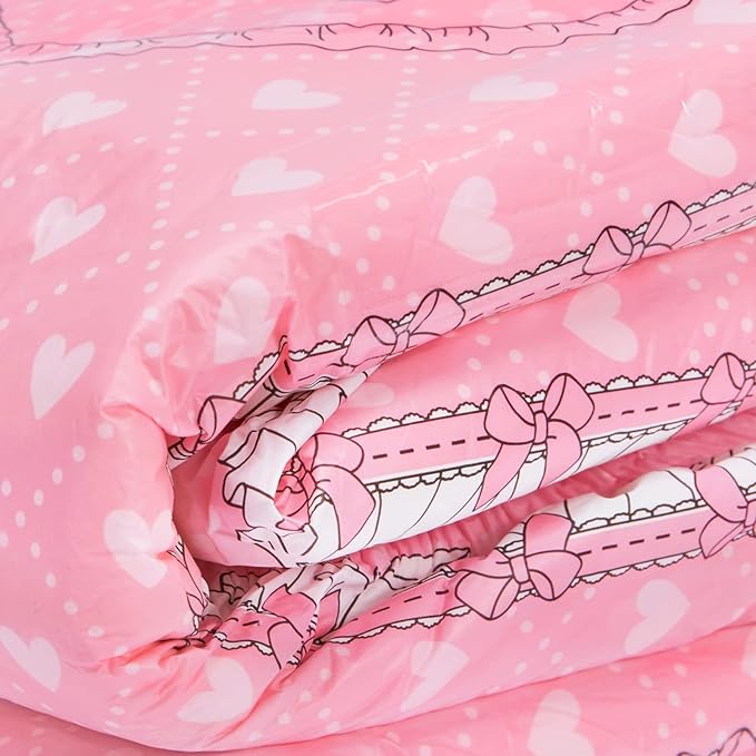 Littleforbig Printed Adult Brief Diapers 10 Pieces - Blushing Baby Pink(XL)