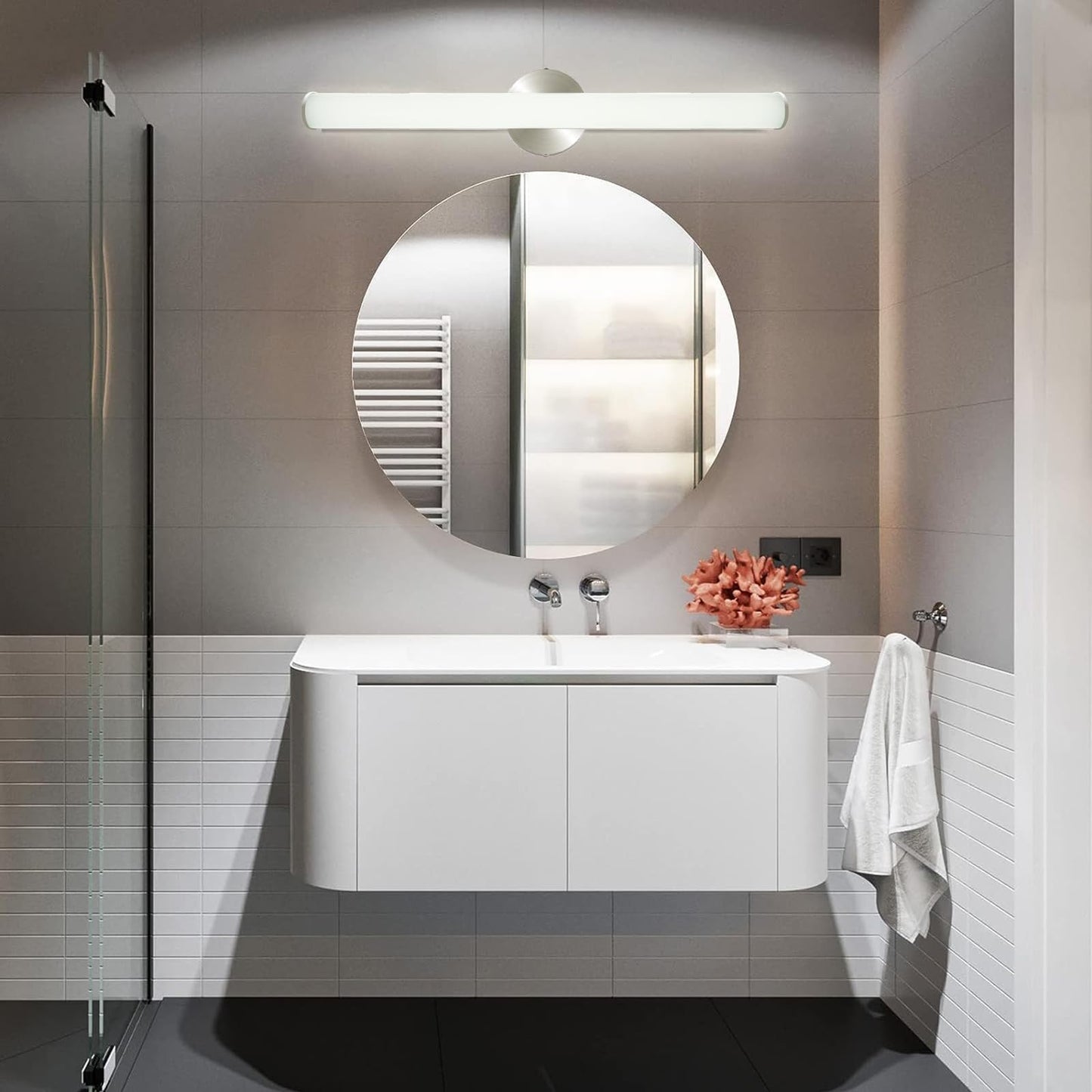 Oowolf 24 Bathroom Vanity Light Fixture, 16W Led, 1520Lm, 4000K Natural White, Aluminum, Model In22Yus, 1 Pack