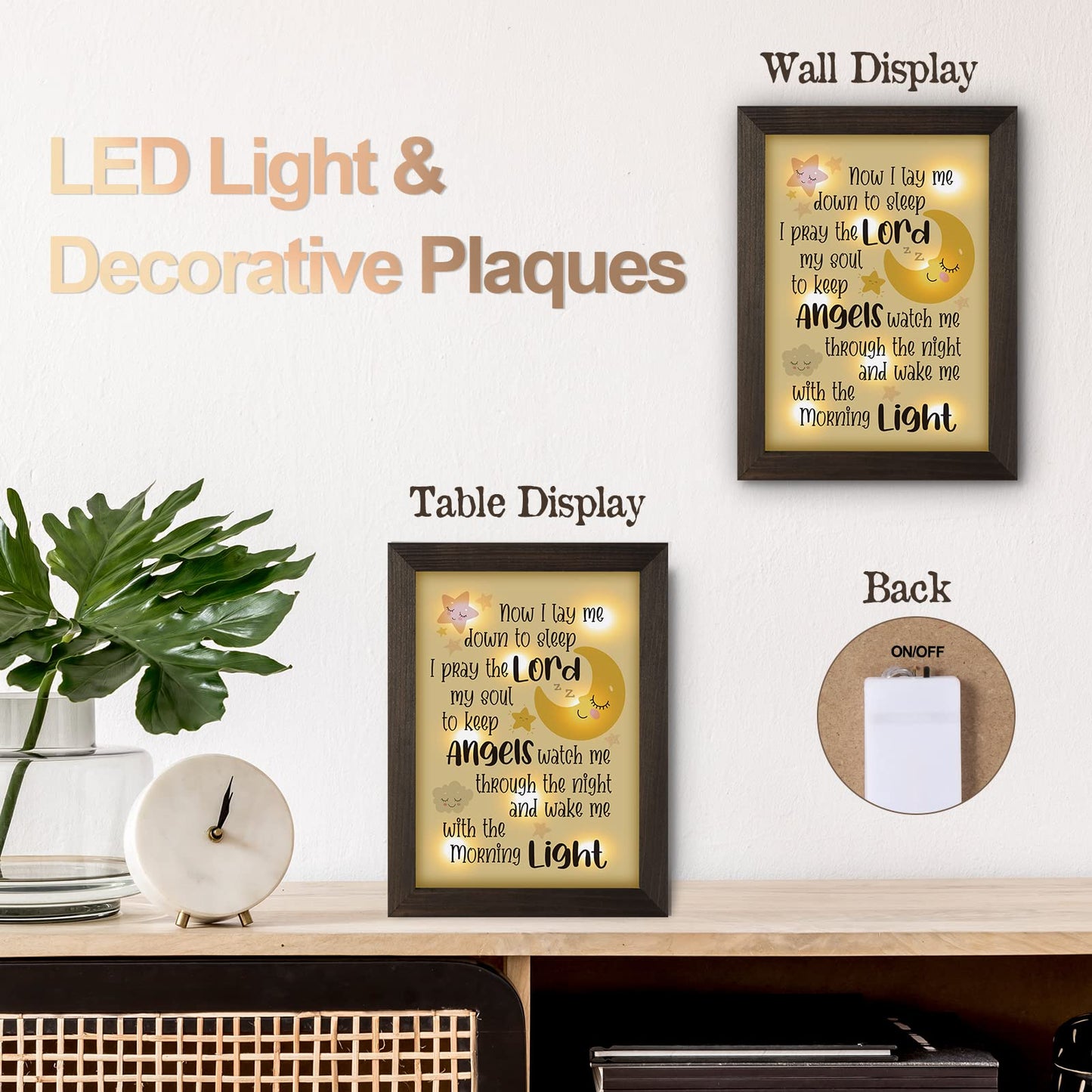 Baptism Gifts For Baby - Christening Gifts For Girls And Boys  Nursery Decor Night Light - Now I Lay Me Down To Sleep