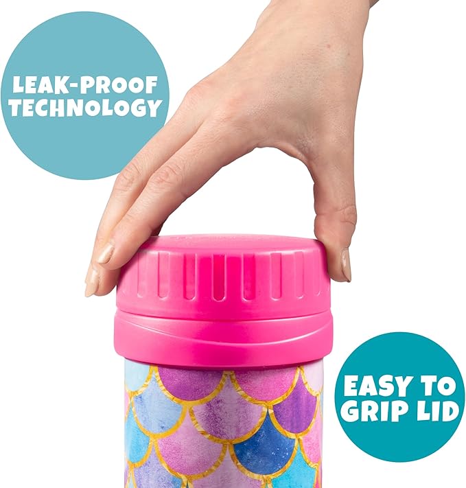 Bentology Kids Lunch Set – Narwhal Ice Packs (3PK), Mermaid 13oz Insulated Water Bottle & Food Jar – BPA-Free, Leak-Proof, Reusable – Keeps Food & Drinks Hot/Cold – Fits Lunch Bags & Boxes