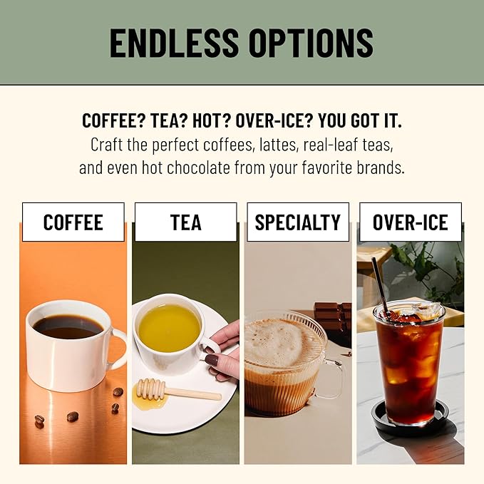Flavia Aroma Brewer - Coffee Machine, Makes Coffee, Lattes, Tea, and other Hot or Iced Beverages with Single-Serve Freshpacks, Multiple Brew Sizes, Black