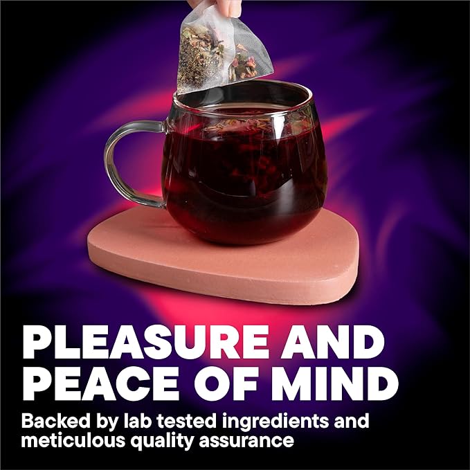 Libido Booster for Women – Sugar Free & Gluten Free with Horny Goat Weed, Fenugreek, Butterfly Pea Flower, and Hibiscus – Fast-Acting Aphrodisiac Tea Libido Booster for Women & Men